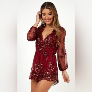 Showpo Big Baller Playsuit Romper Wine New!!! Size 6